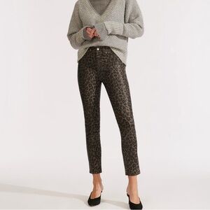 VERONICA BEARD Brooke Mid Rise Skinny in Coated Leopard Jeans‎ Size 25
